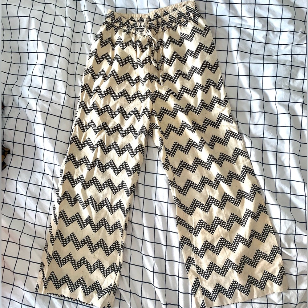 Cotton Linen blend cropped pants